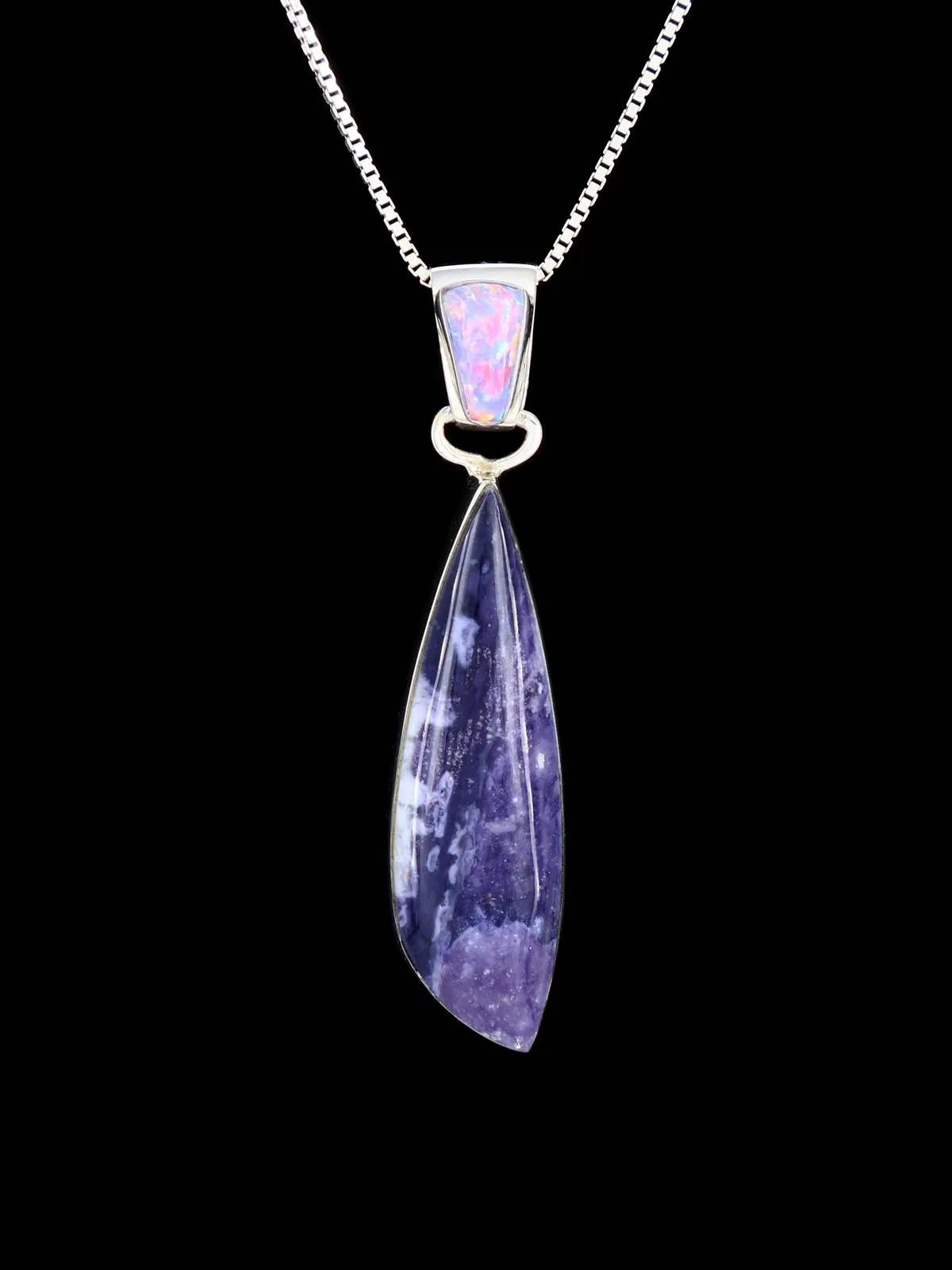 Native American Sterling Silver Morado Opal Pendant