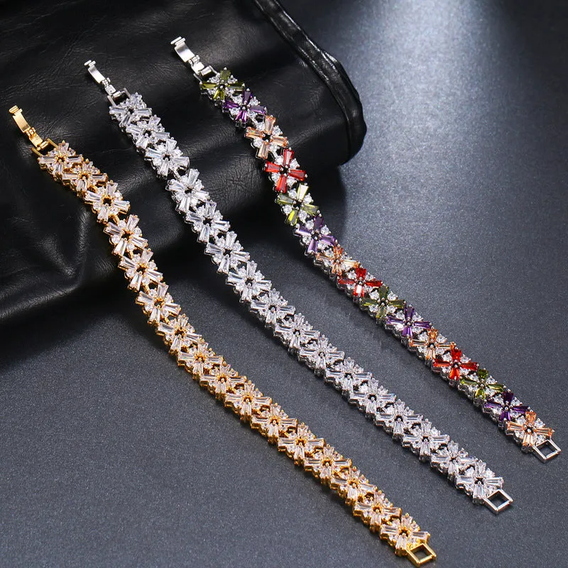 Natural Cubic Zircon Champagne Bracelet for Women Charms Gifts for Mom