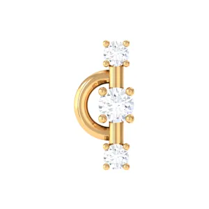 Natural Diamond Unique Tragus Earring in Gold