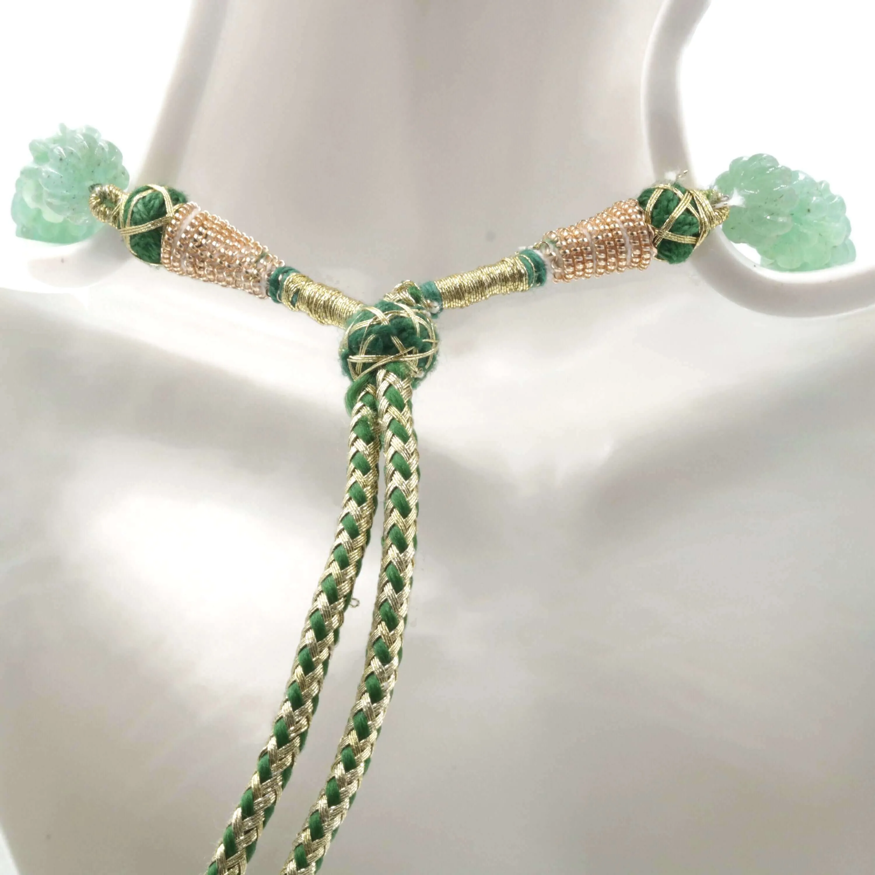 Natural Emerald Pumpkin Shaped Beaded Necklace May Birthstone Beaded Necklace SKU 6141195