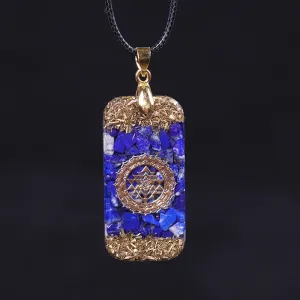 Natural Lapis Lazuli Reiki Energy Necklace orgonite pendant For Men Women