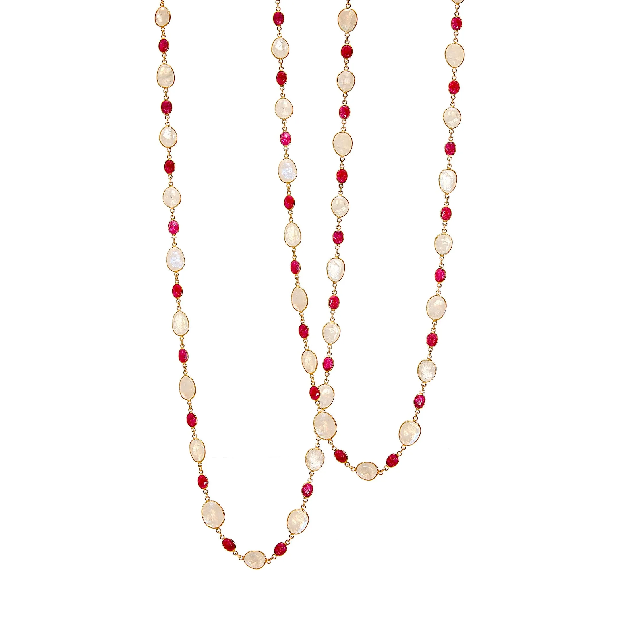 Necklace - Moonstone & Ruby