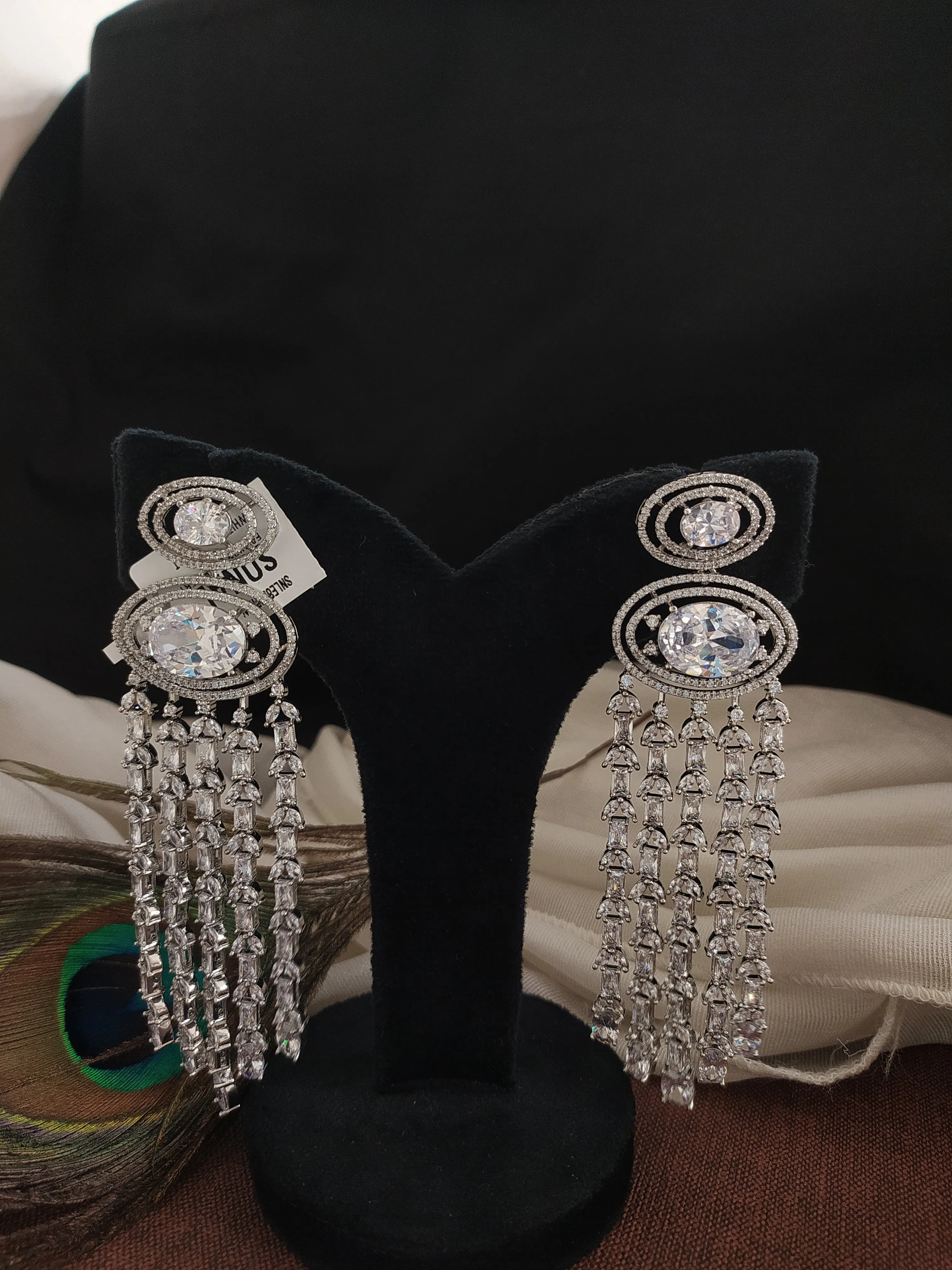 New Luxury Rhinestone Crystal Long Tassel Earrings for Women