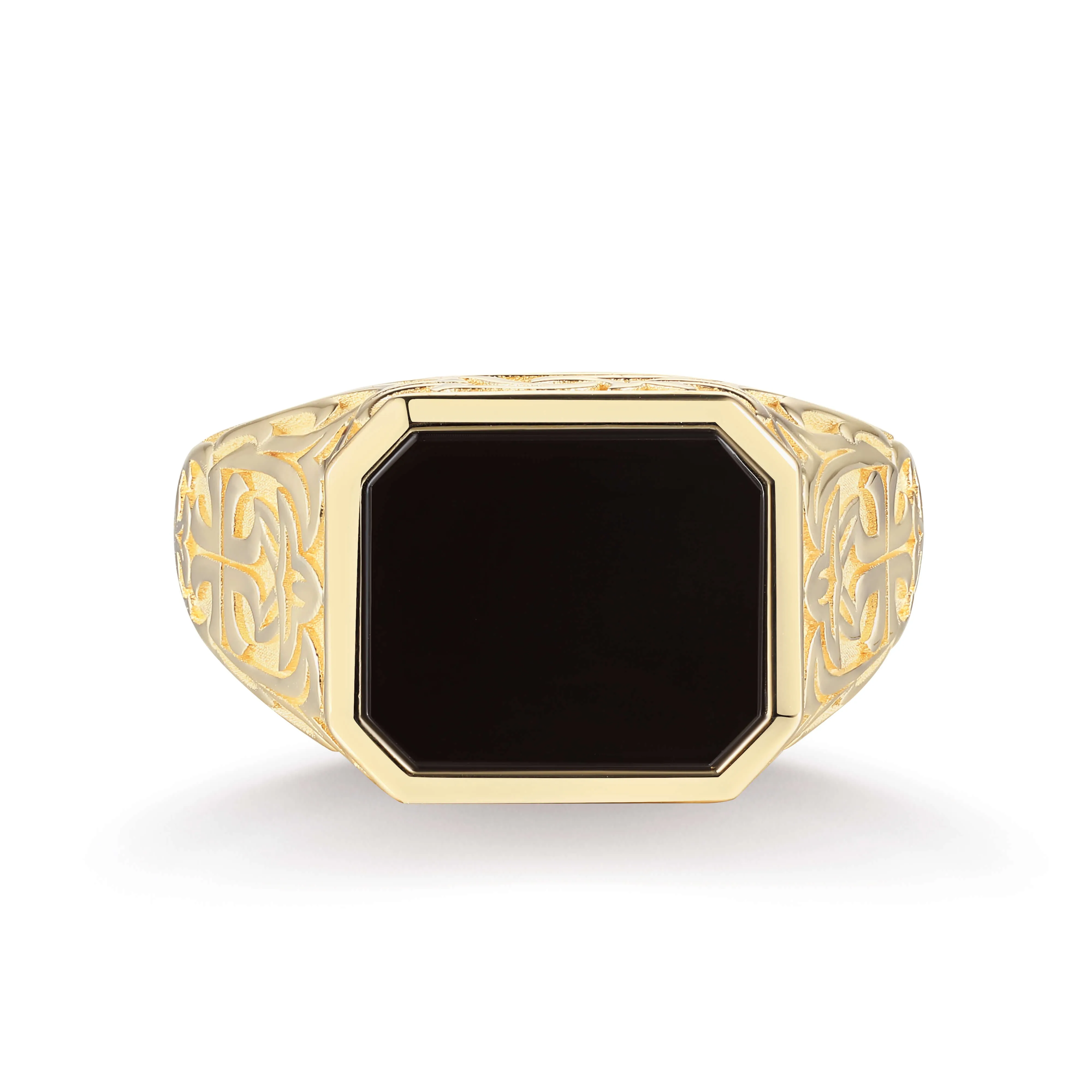 Obsidian Knight Signet Ring