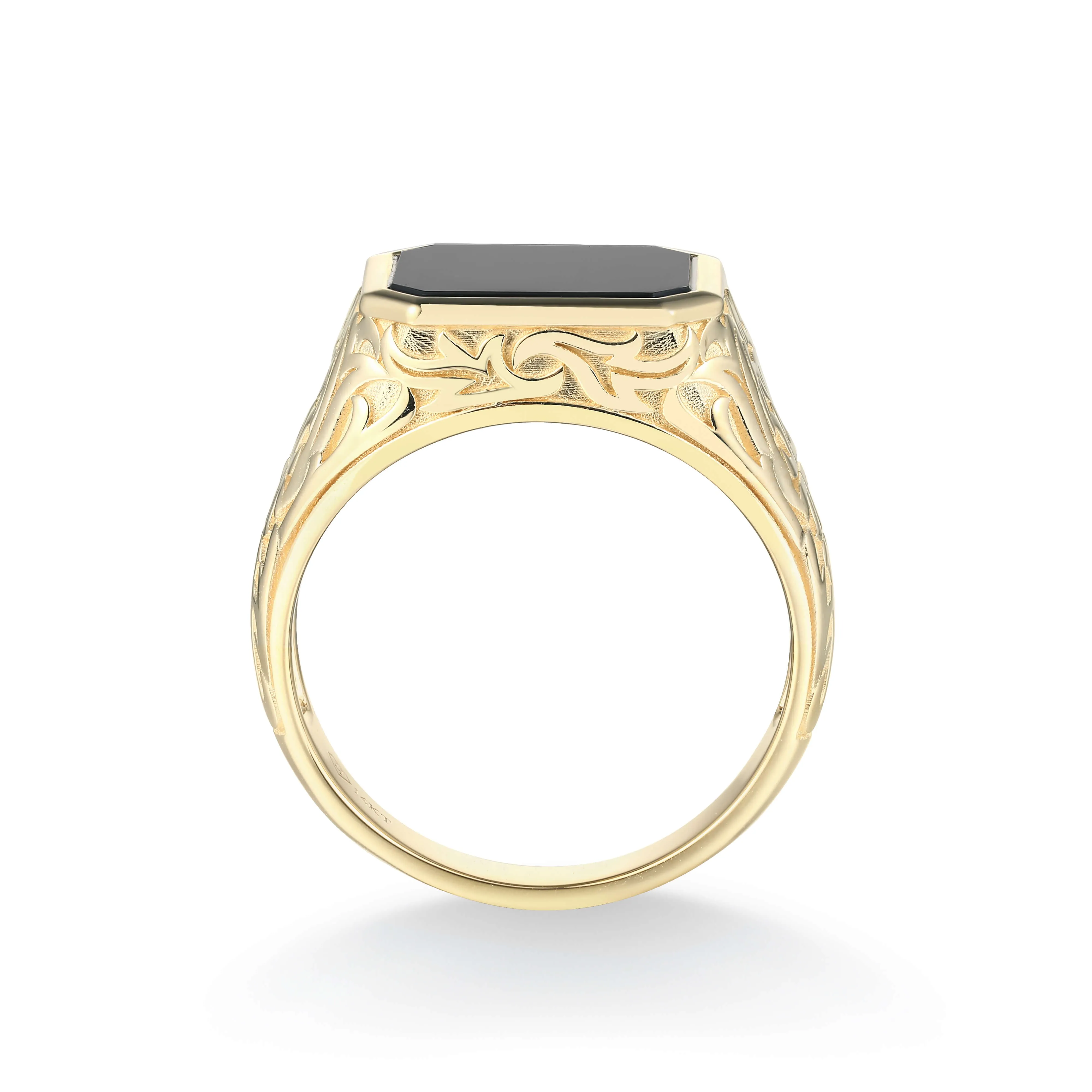 Obsidian Knight Signet Ring