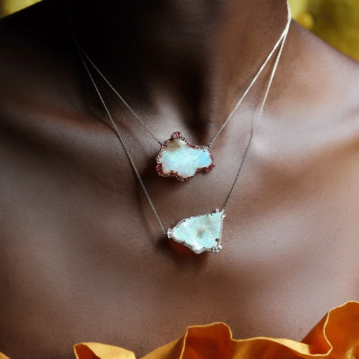 Opal Diamond Necklace