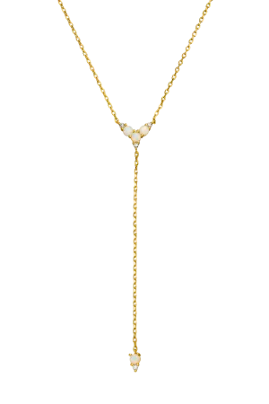 Opal Hope Y-Necklace 14K Gold