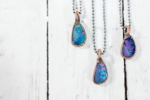 Opal necklace | Fiery opal necklace