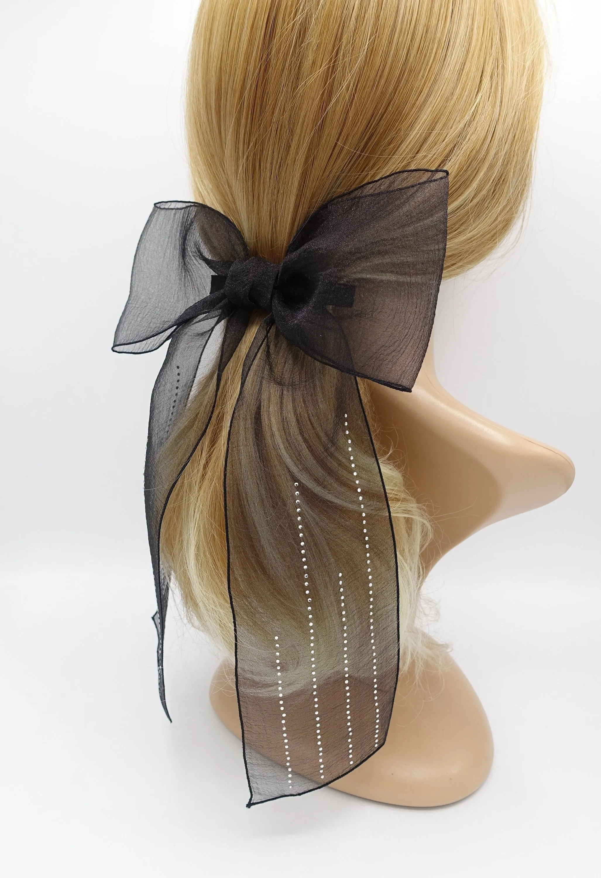 organza bling hair bow large sytlish hair bow for women