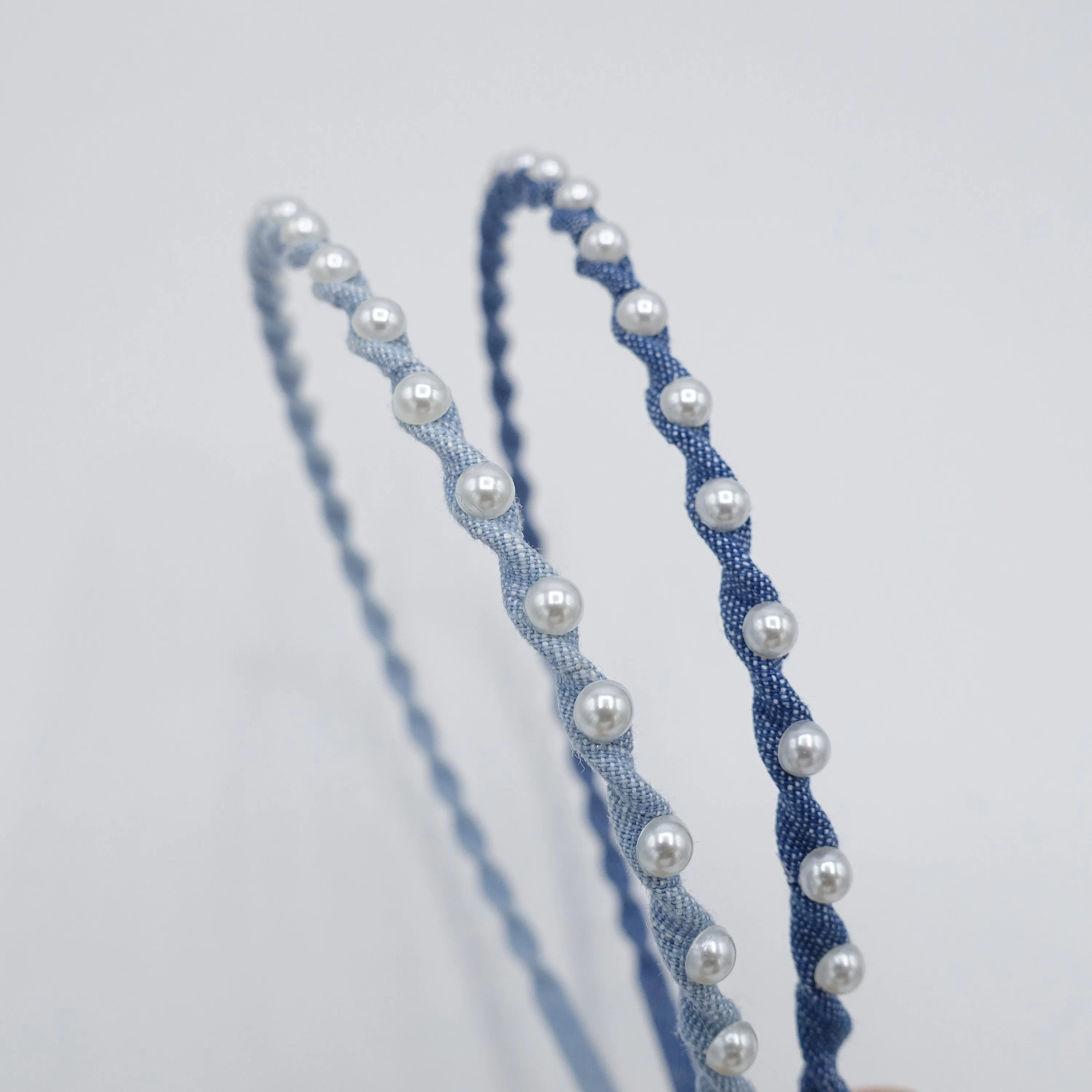 pearl thin headband, pearl twist headband , causual headband for women