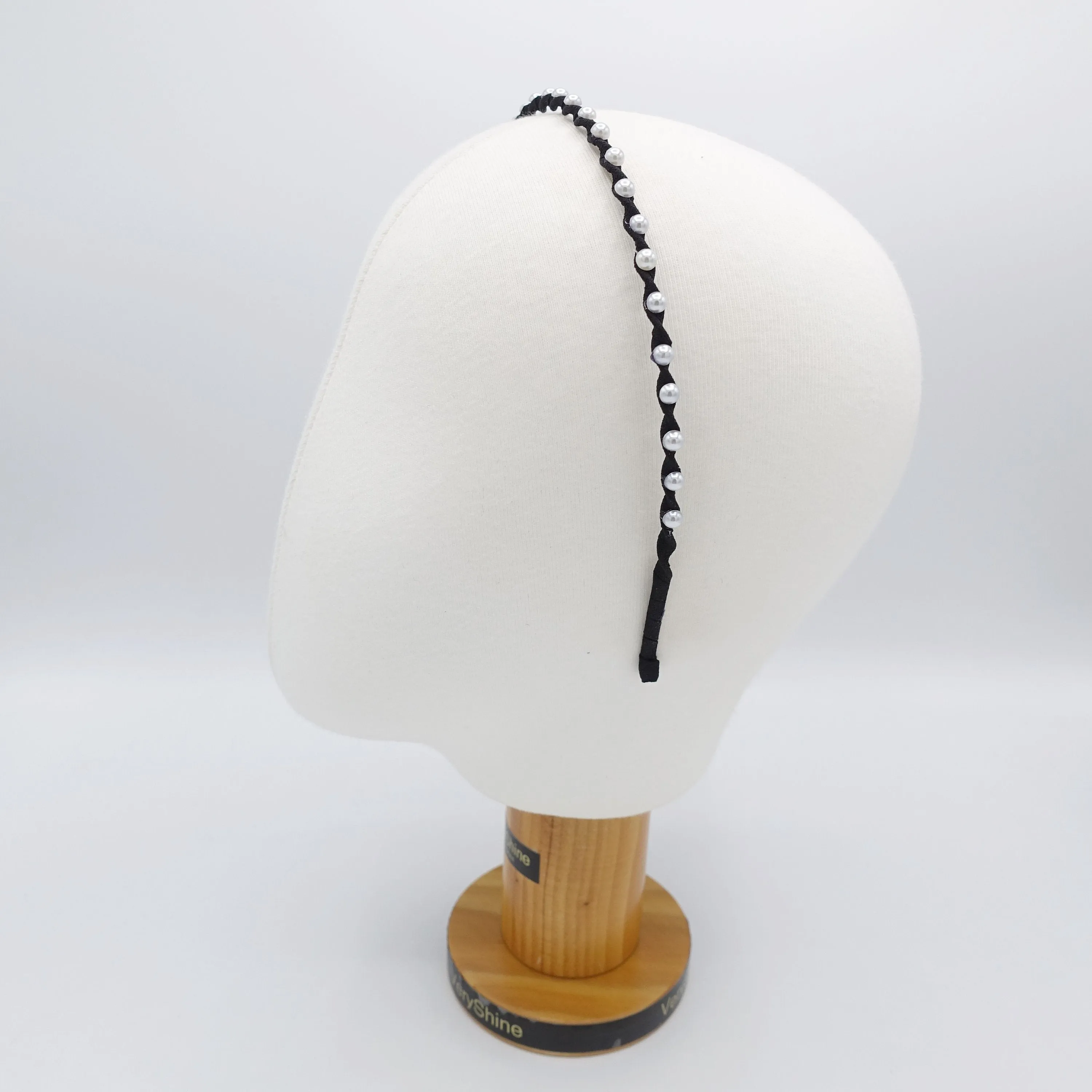 pearl thin headband, pearl twist headband , causual headband for women