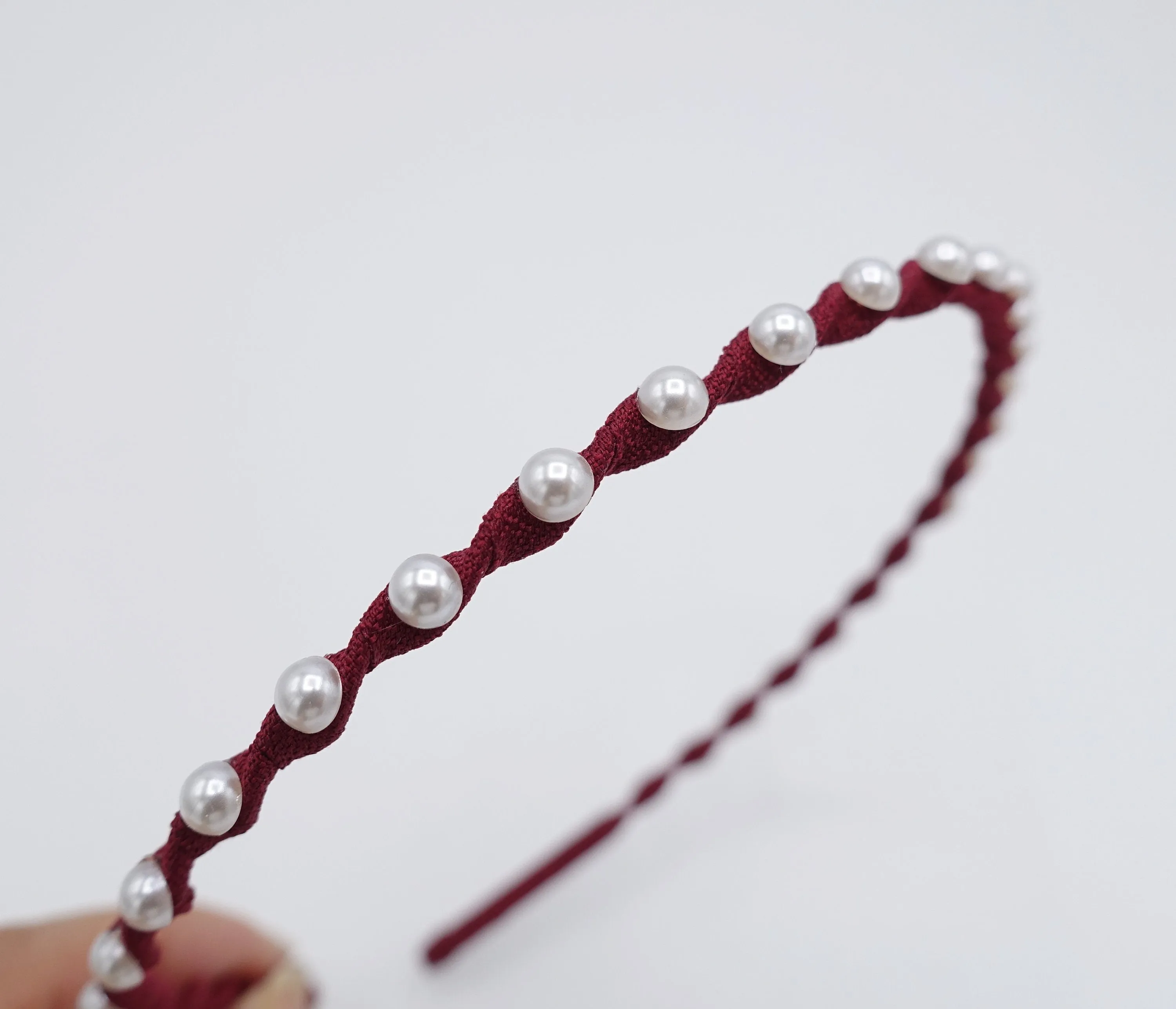 pearl thin headband, pearl twist headband , causual headband for women