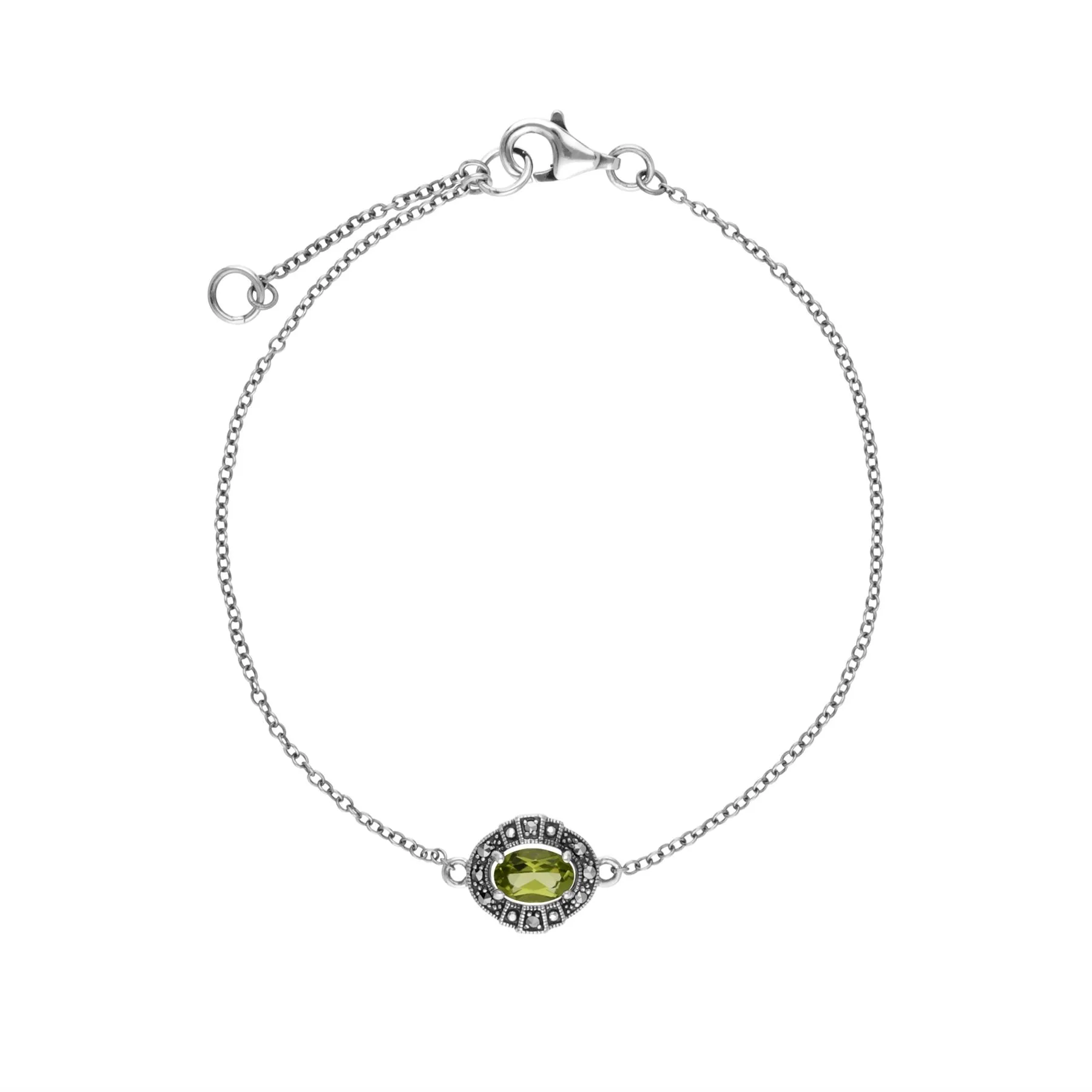 Peridot & Markasit Armband in Sterling Silber