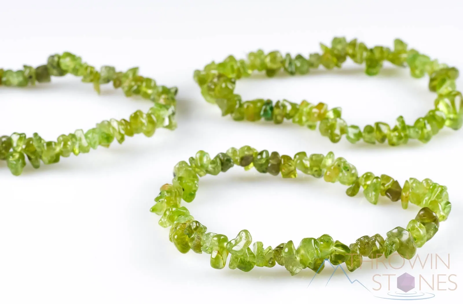 PERIDOT Crystal Bracelet - Chip Beads - Beaded Bracelet, Birthstone Bracelet, Handmade Jewelry, E0646