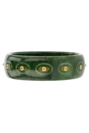 Peridot Green Bakelite Bangle Bracelet