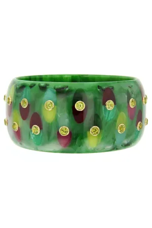 Peridot Green Bakelite Bangle