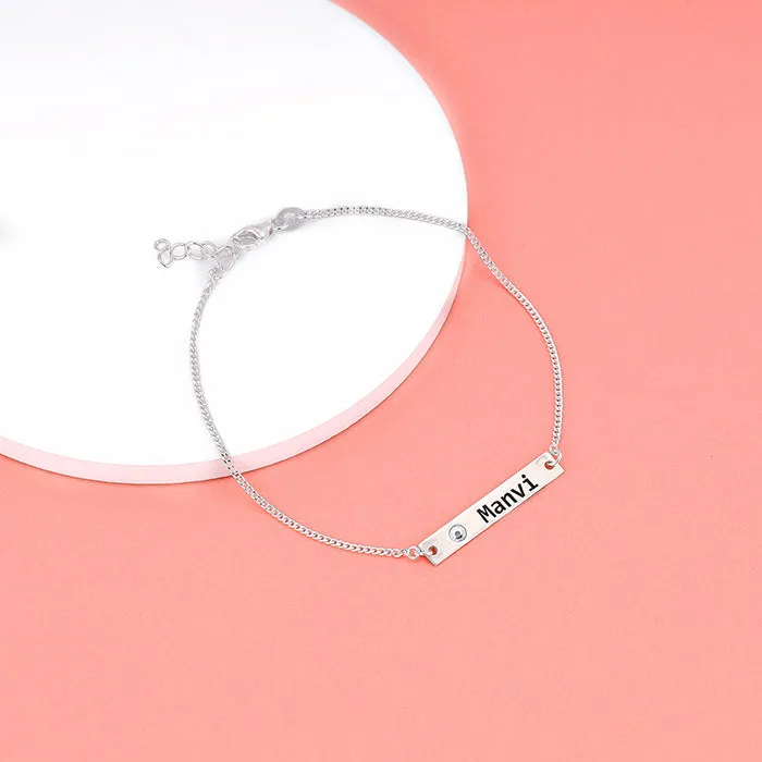 Personalised Silver Engraved Name Bracelet