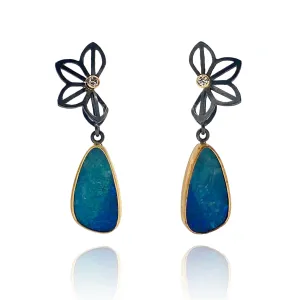 Petite Anise Fold Opal Earrings