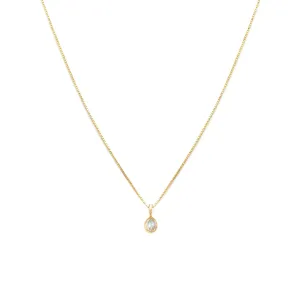 Petite Oval Necklace | 14k Gold & Moonstone