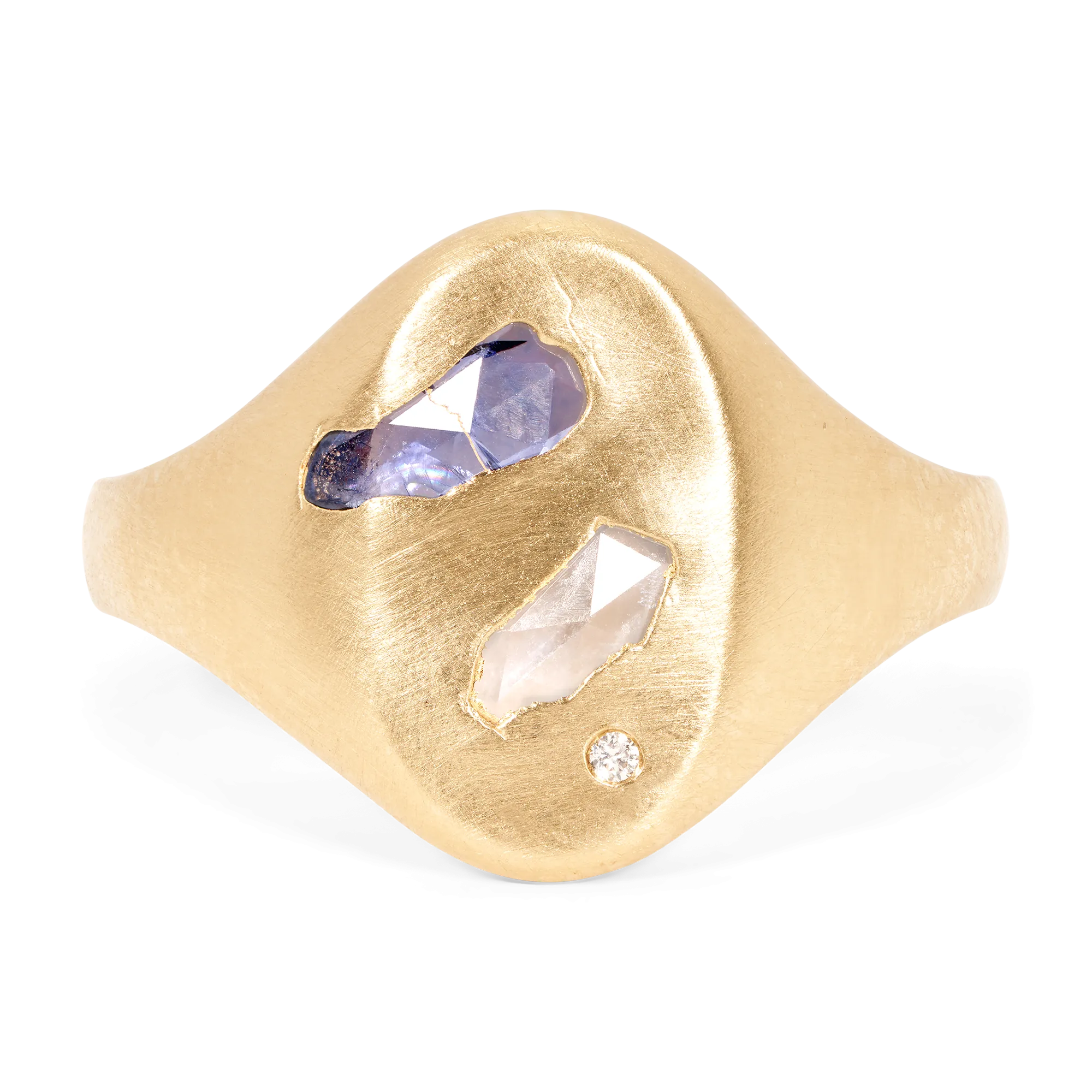 Pink & Purple Peek a Boo Signet Ring - Size 7.5 - 11592