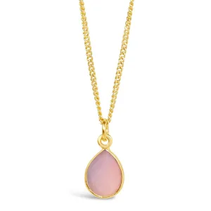 Pink Opal Charm Necklace | Gold - October