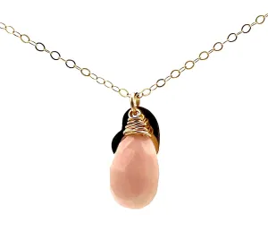 Pink Opal Heart Necklace