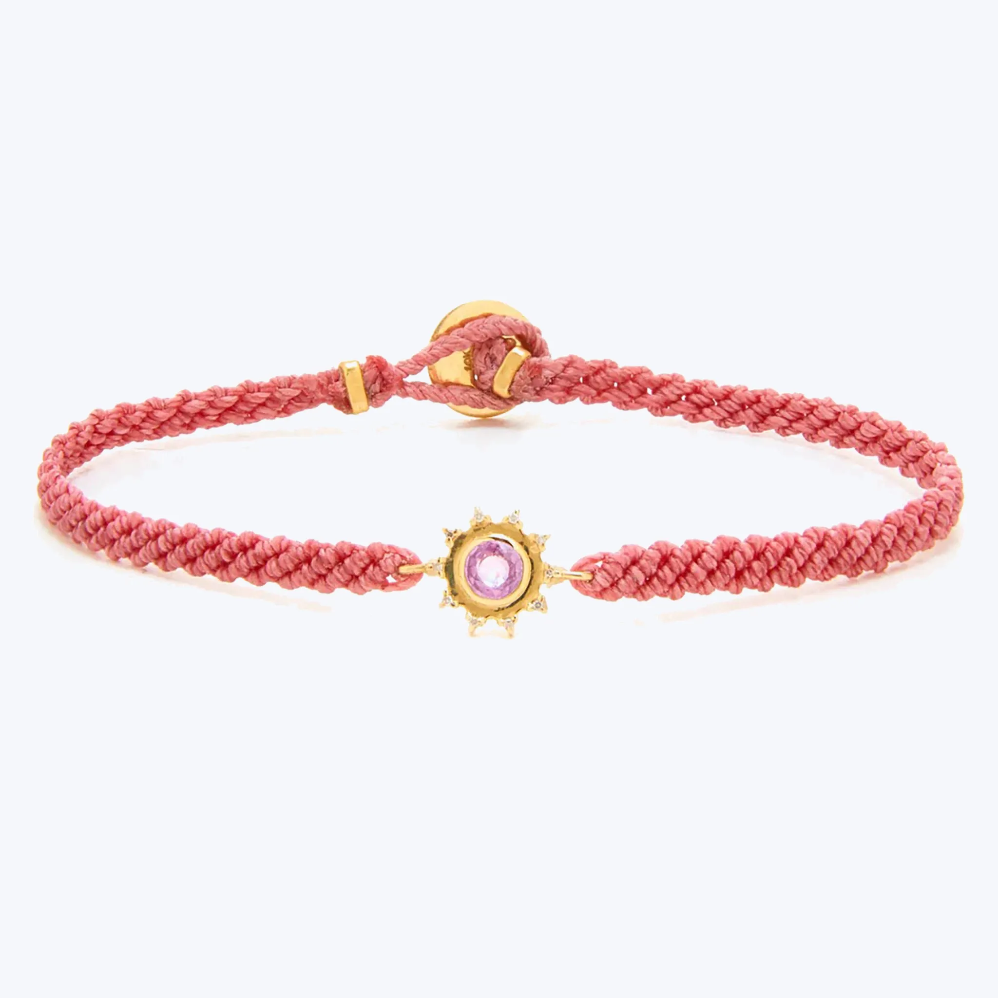 Pink Sapphire Sunshine Macrame Bracelet