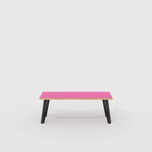 Plywood Bench Seat with Black Box Hairpin Legs - Formica Juicy Pink - 1200(w) x 400(d) x 450(h)