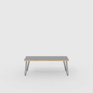 Plywood Bench Seat with Black Hairpin Legs - Formica Tornado Grey - 1200(w) x 400(d)