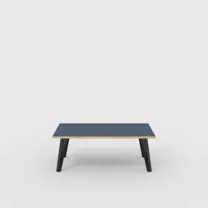 Plywood Coffee Table with Black Box Hairpin Legs - Formica Night Sea Blue - 1200(w) x 600(d) x 425(h)