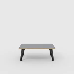 Plywood Coffee Table with Black Box Hairpin Legs - Formica Tornado Grey - 1200(w) x 600(d) x 425(h)