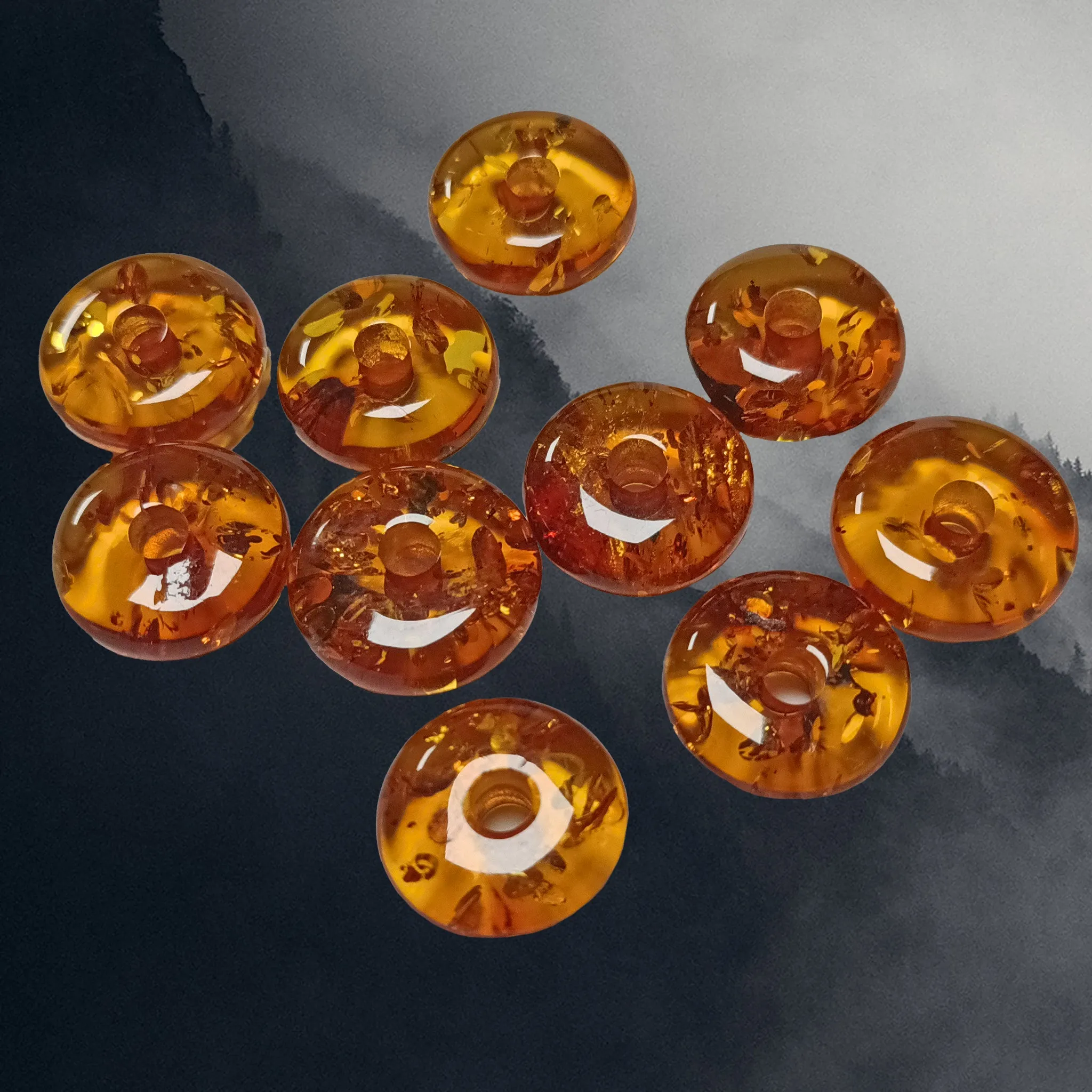 Polished Amber Donut Bead