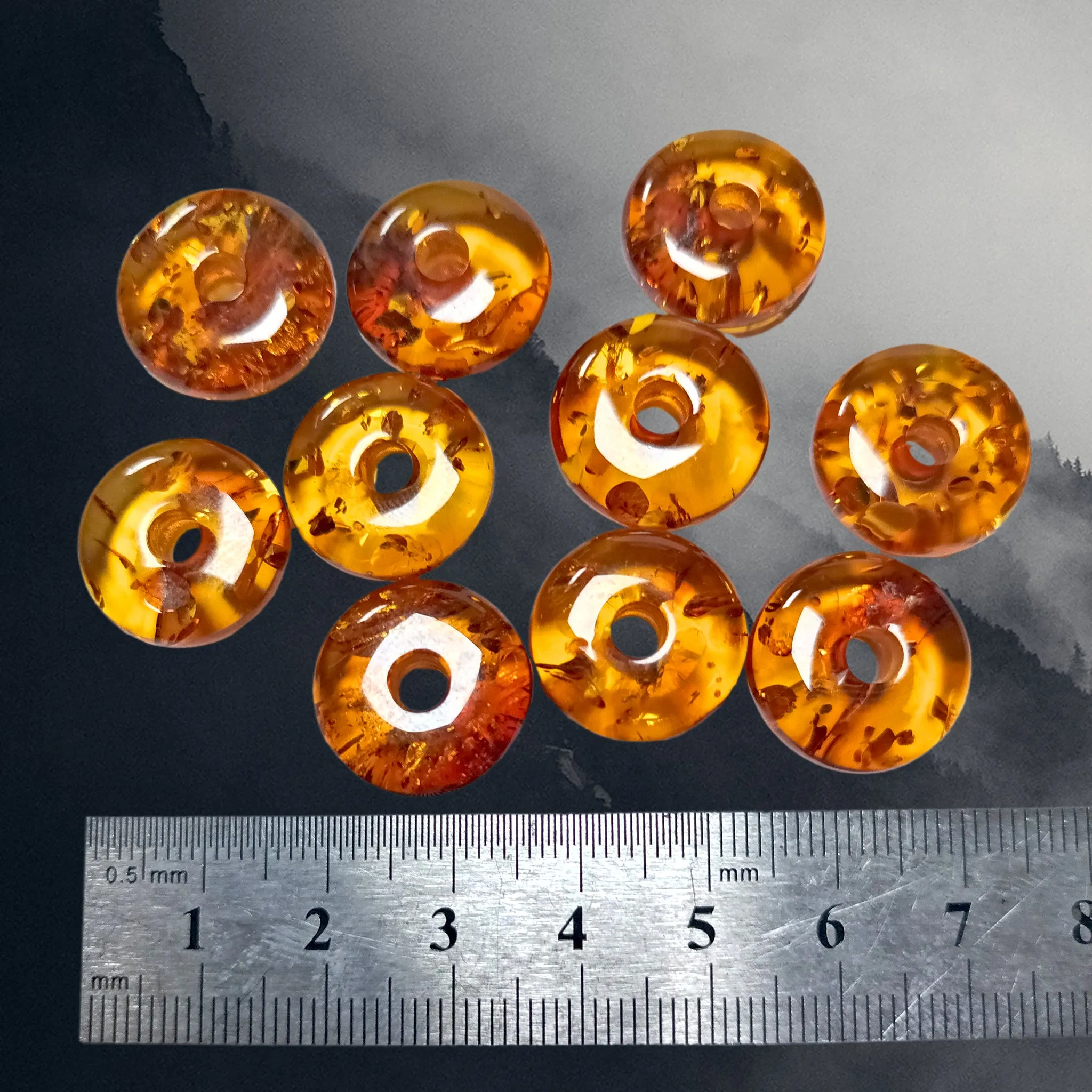 Polished Amber Donut Bead