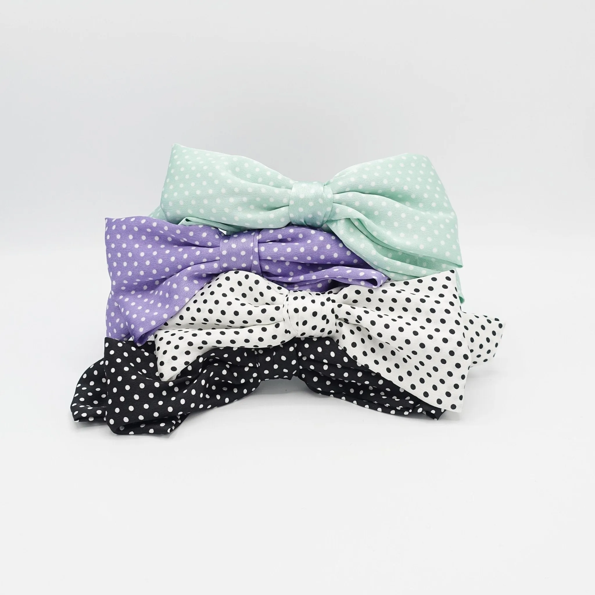 polka dot bow headband Spring hair accessory for women