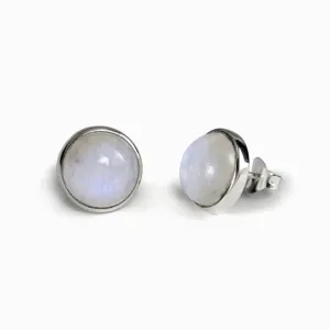 Rainbow Moonstone Stud Earrings