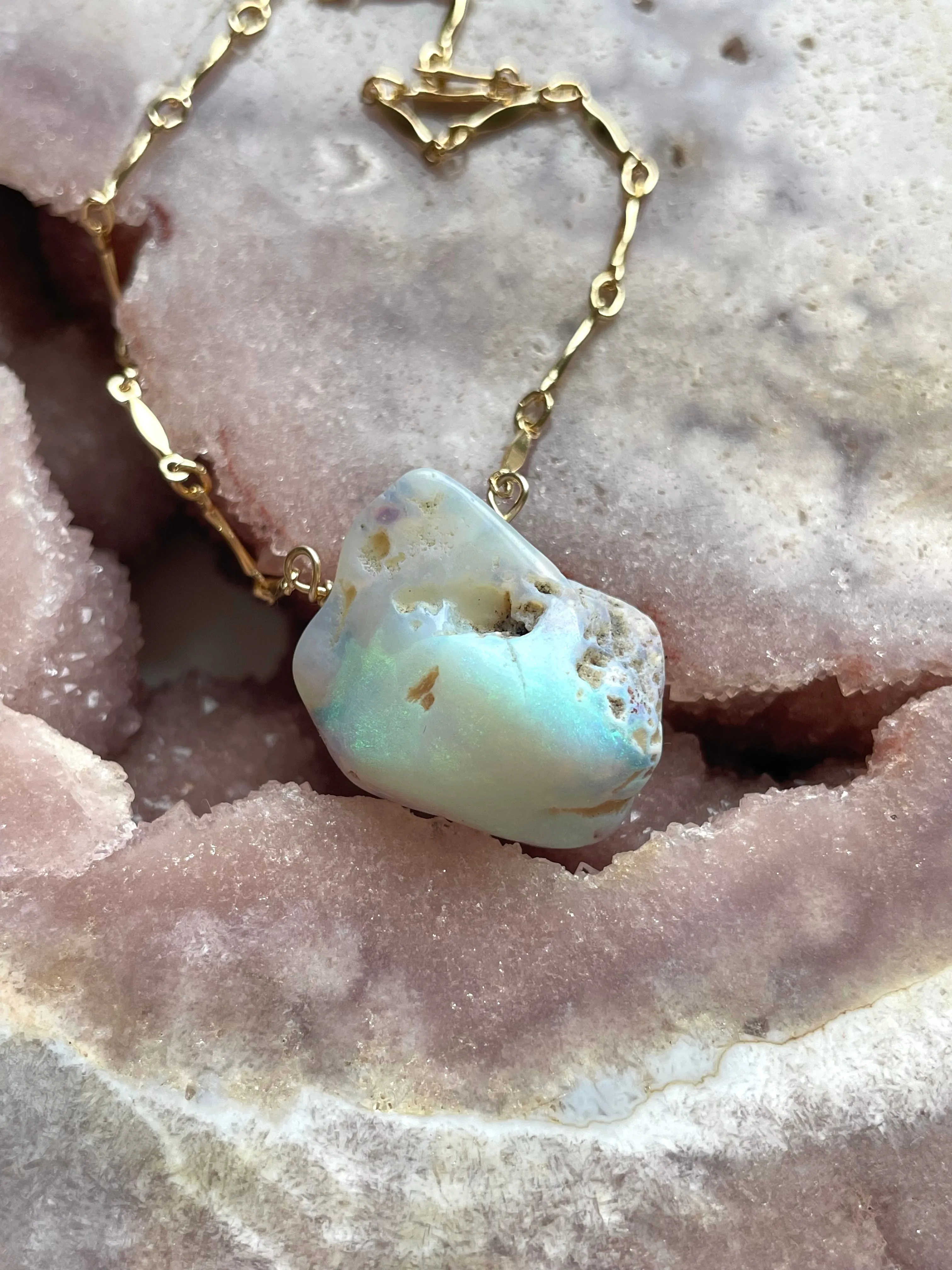 Real Raw Australian Opal Necklace