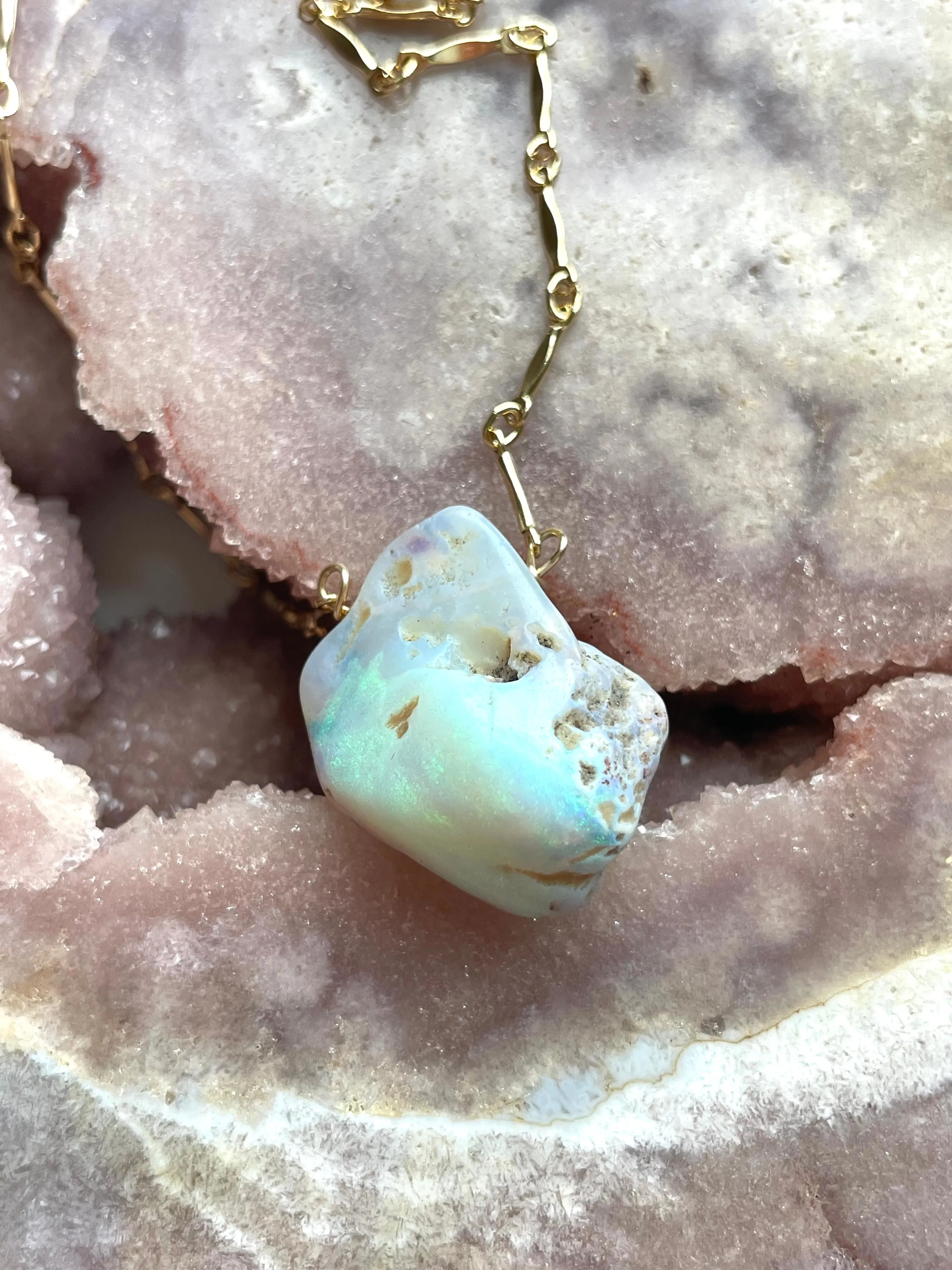 Real Raw Australian Opal Necklace