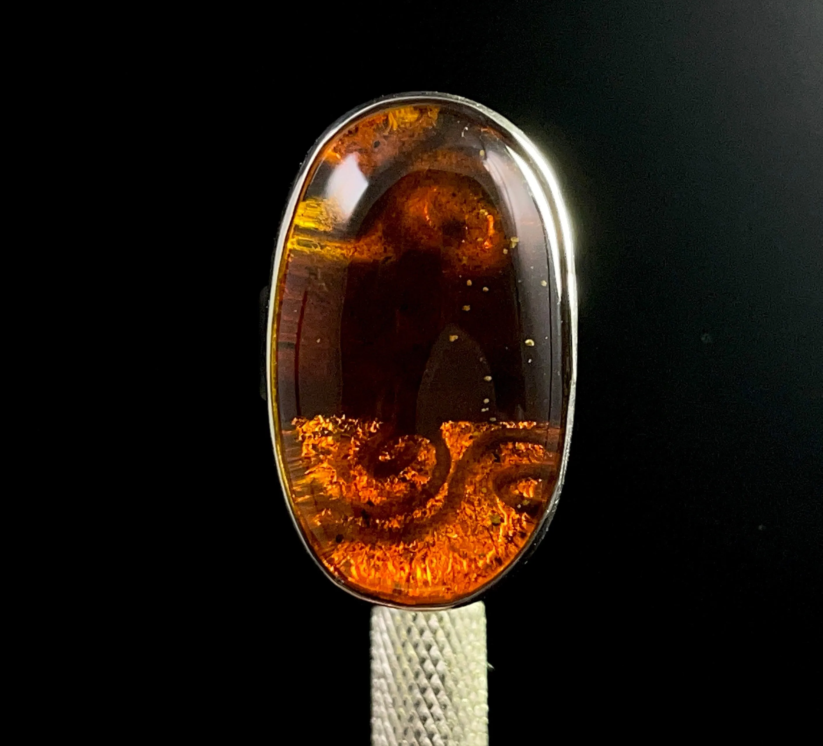 RED AMBER Ring - Sterling Silver, Size 6.5 - Amber Stone, Crystal Ring, Fine Jewelry, Healing Crystals and Stones,  52636