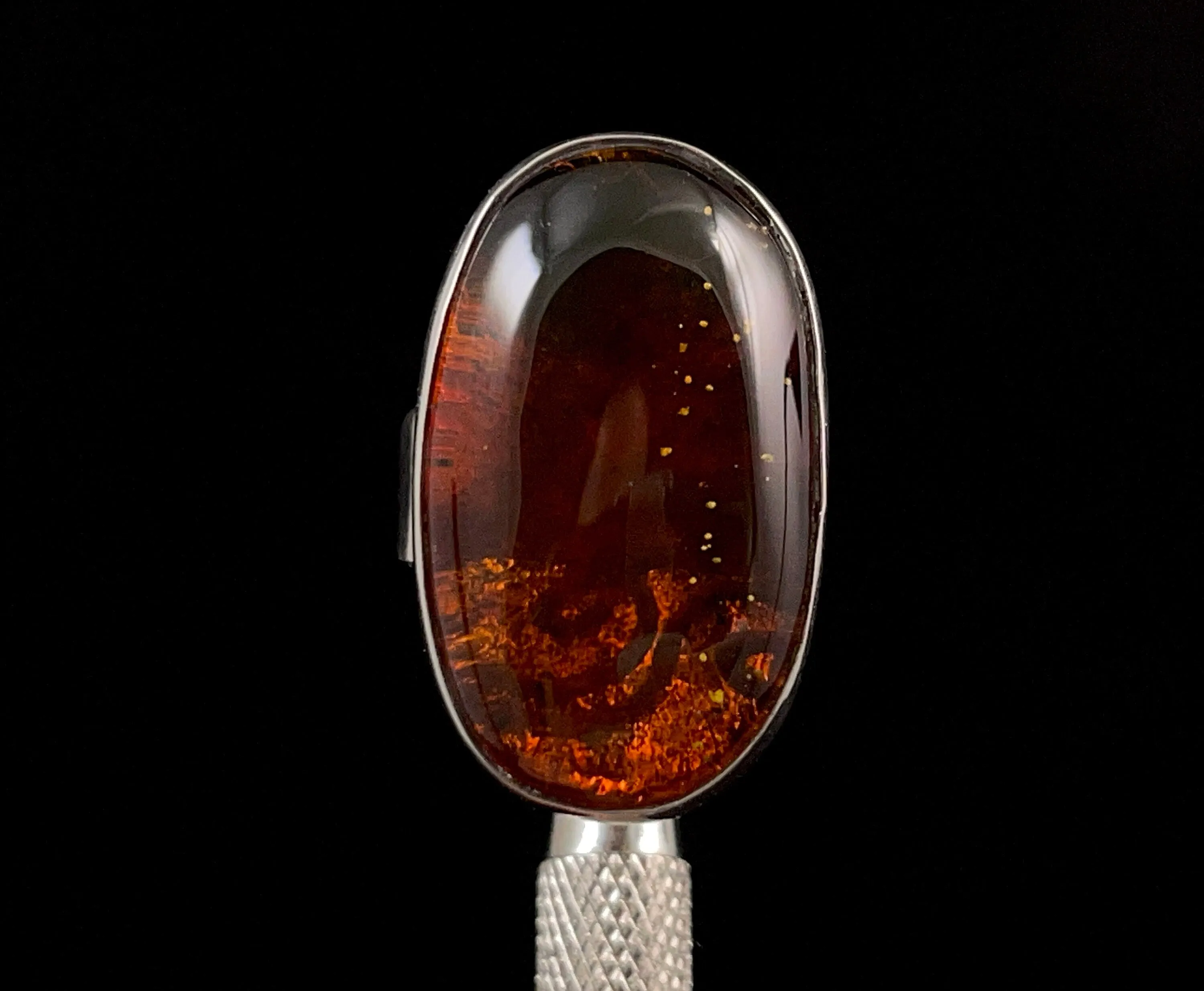 RED AMBER Ring - Sterling Silver, Size 6.5 - Amber Stone, Crystal Ring, Fine Jewelry, Healing Crystals and Stones,  52636