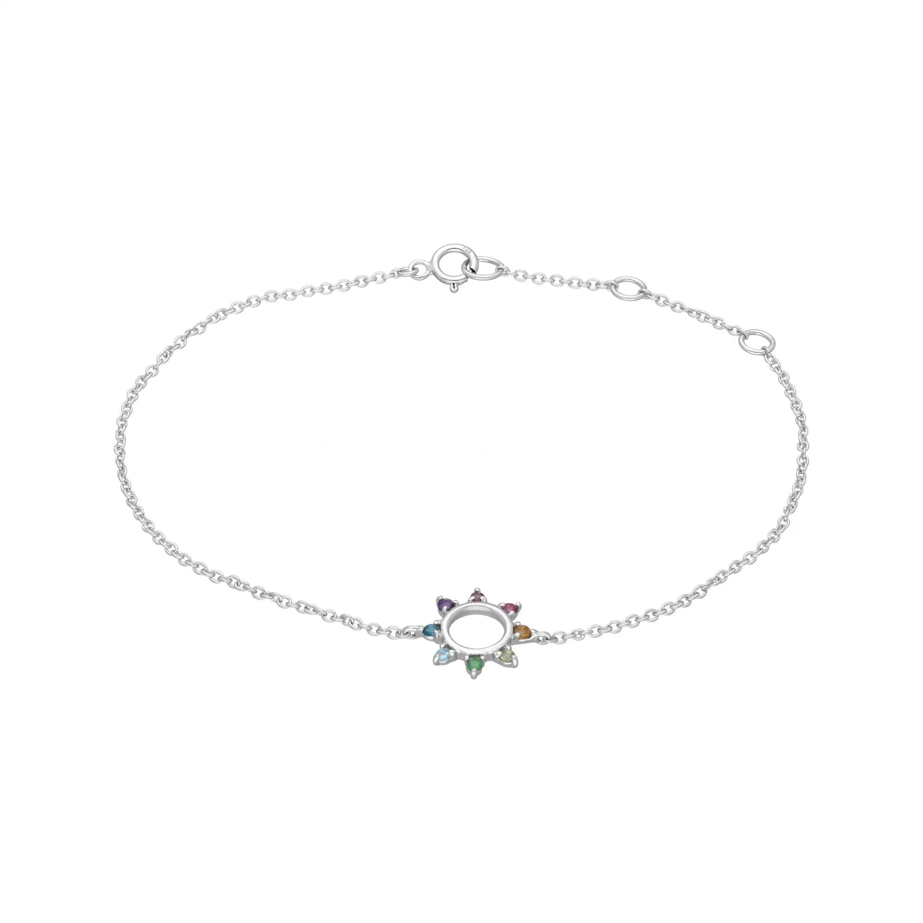 Regenbogen Sonnen Armband in Sterling Silber