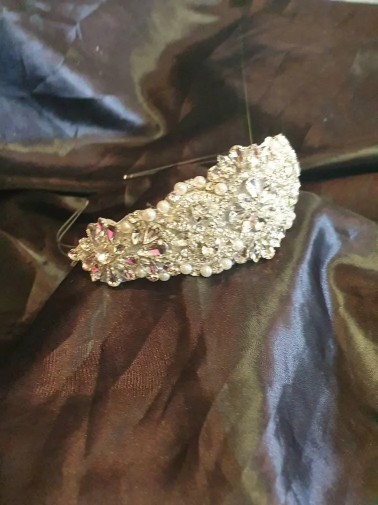 Rhinestone 1920s Headpiece, Flapper headpiece, 1930's, Flapper headband, The Great Gatsby, Rhinestone crystal flapper headpiece headband