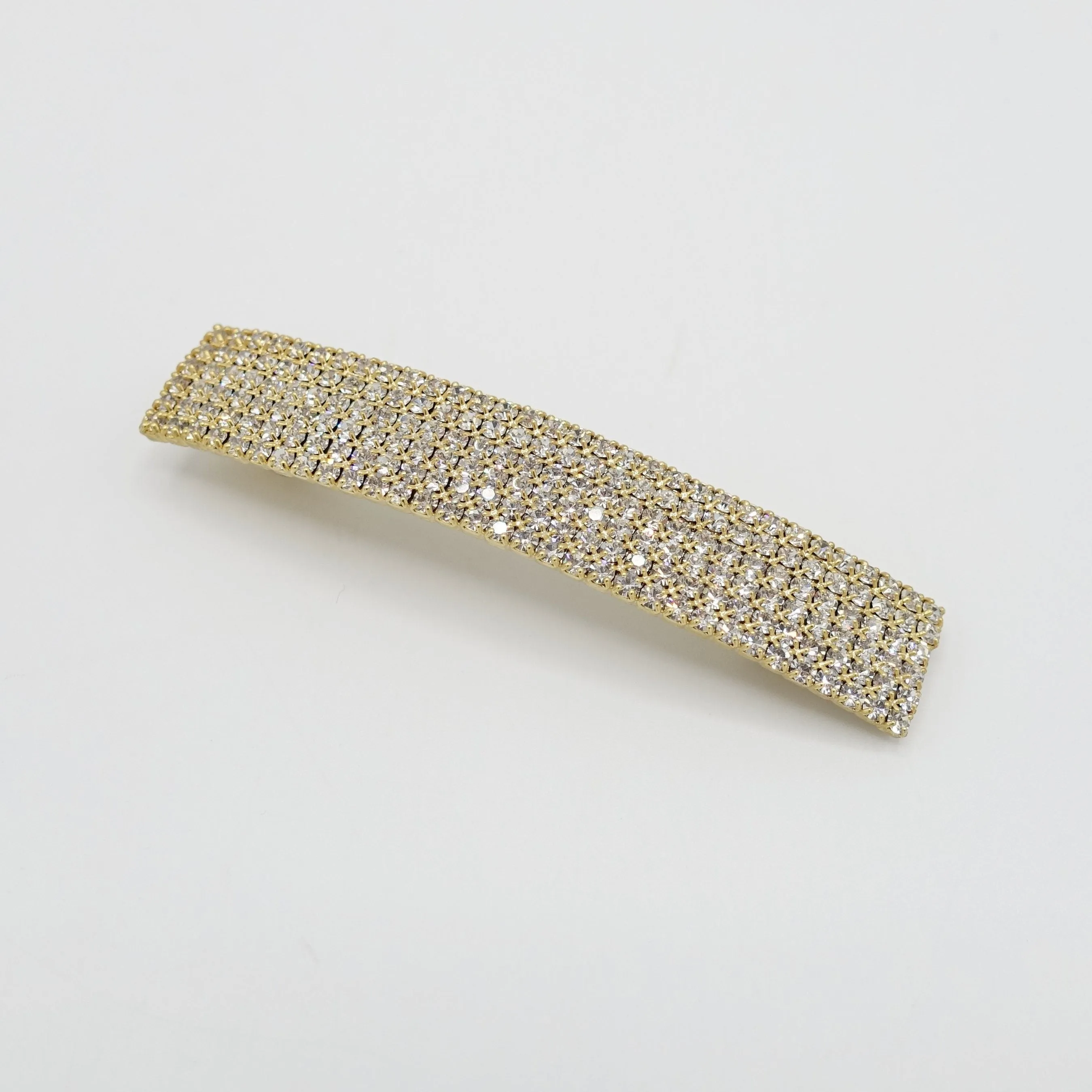 rhinestone embellished rectangle mini hair barrette woman hair accessories