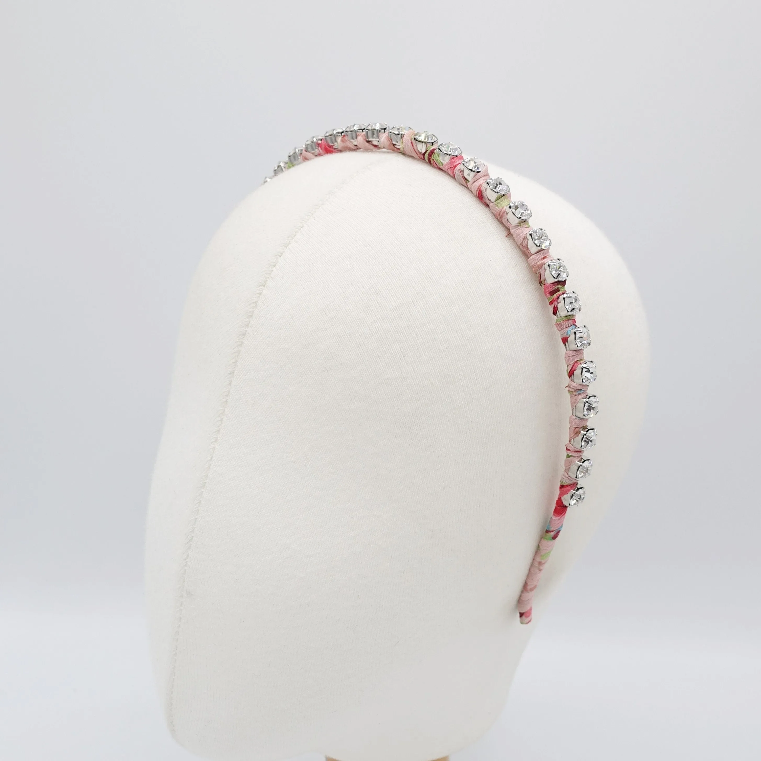 rhinestone floral fabric wrap headband