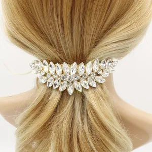 rhinestone leaf hair barrette bling hair accessory for women