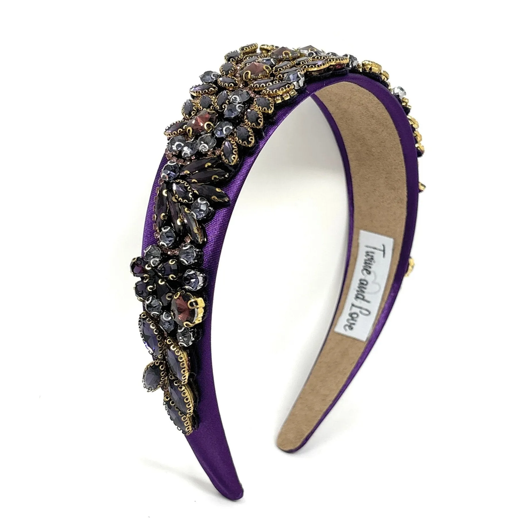 Sarah Embellished Purple Baroque Headband