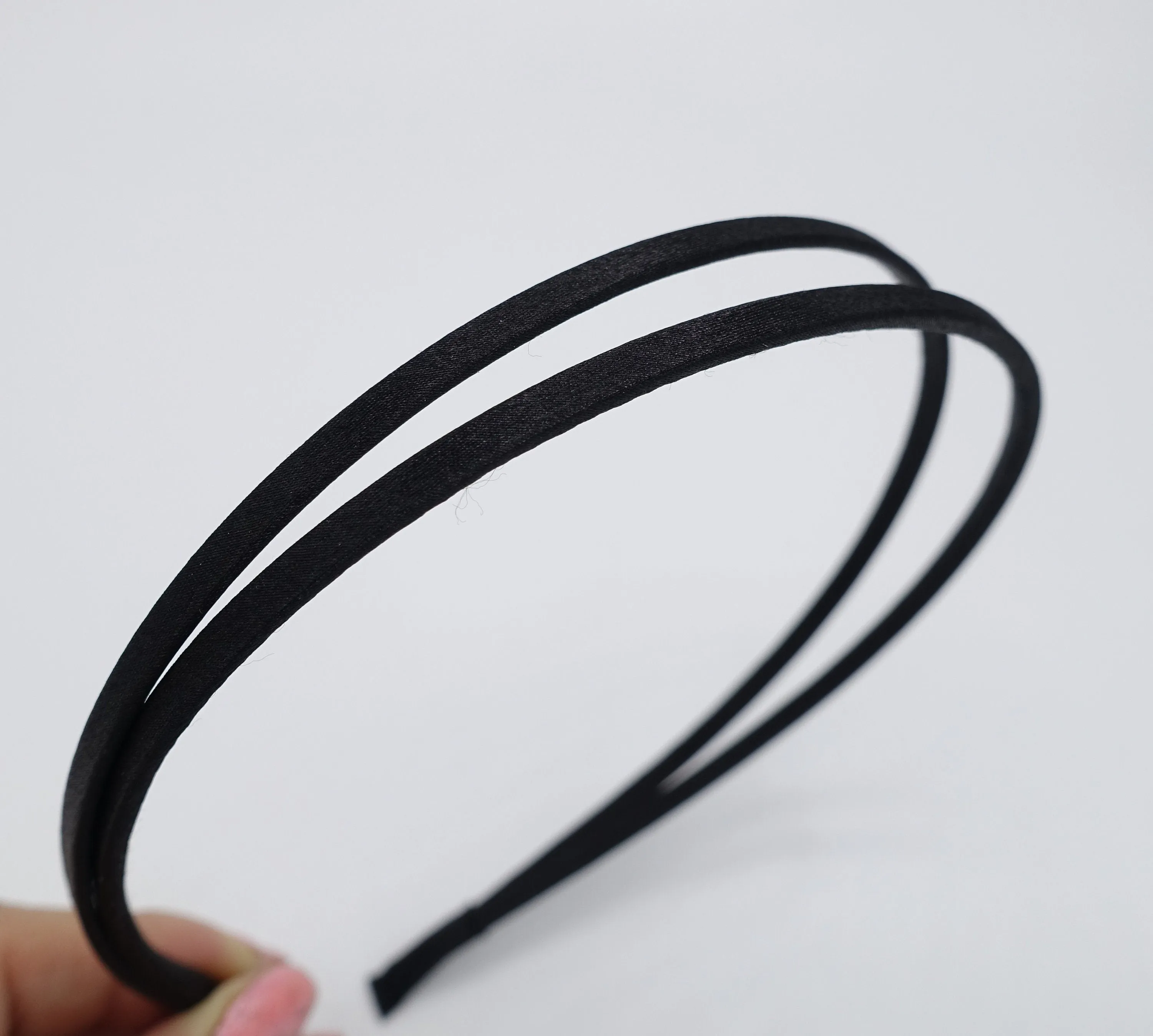 satin double headband solid basic hair accessory for women