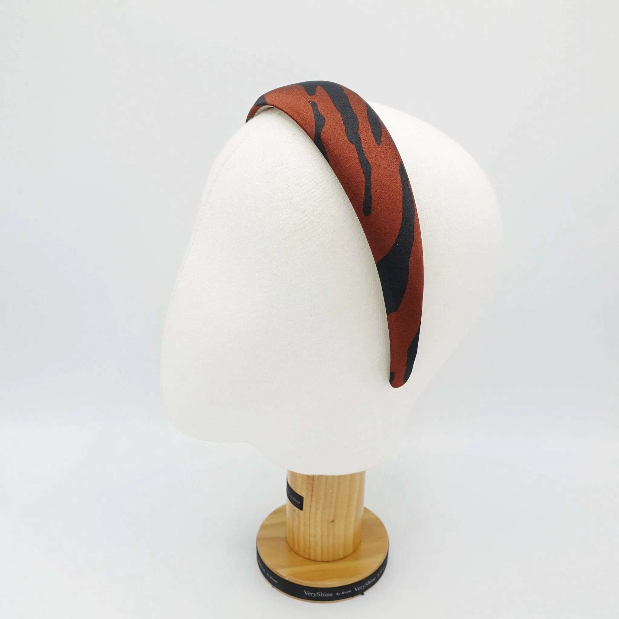 satin zebra print padded headband