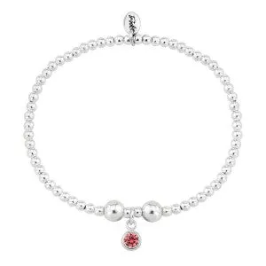 Silver and Garnet CZ January birthstone bracelet