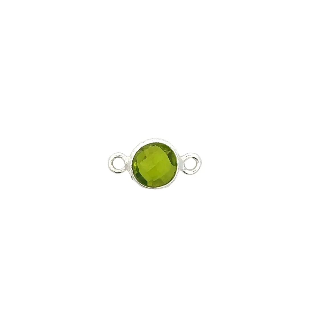 Small Round Channel Set Peridot Connector