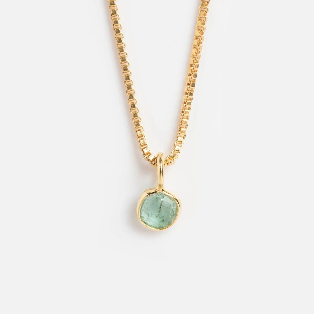 Sofia Slice Necklace with Emerald